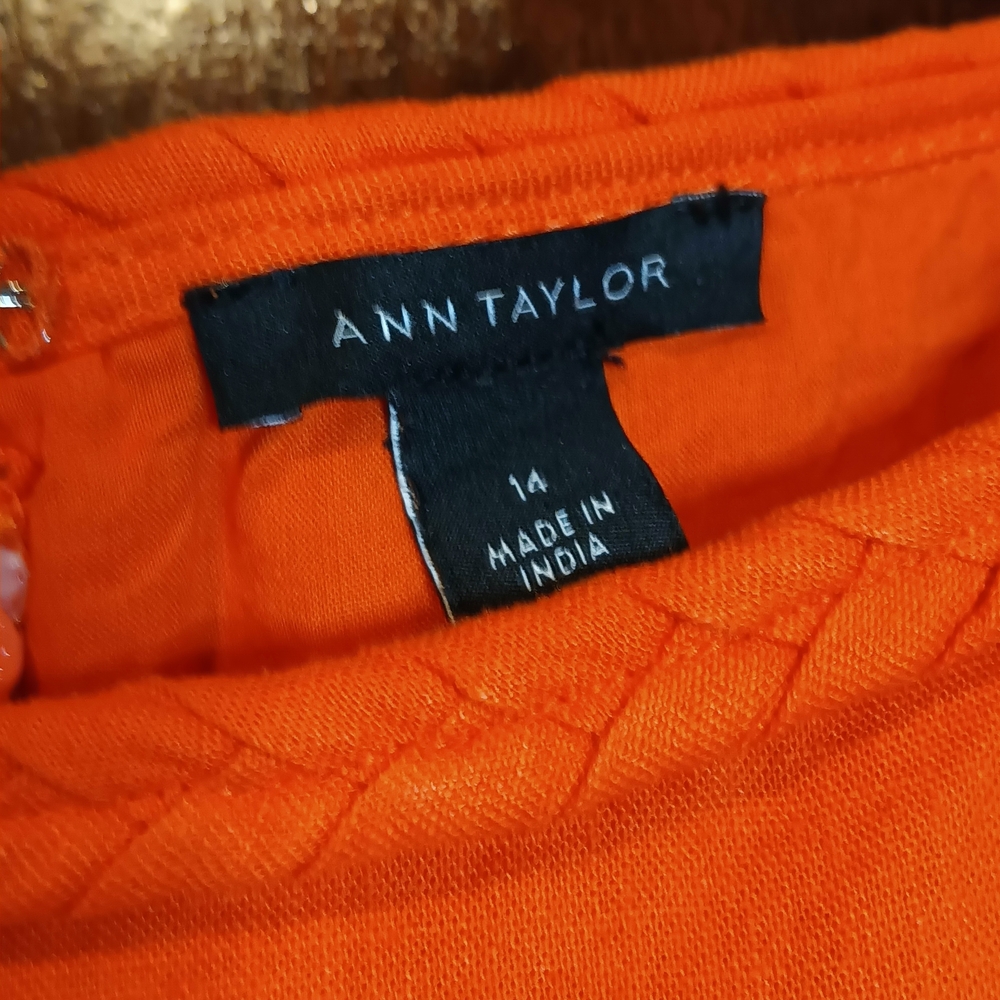 Ann Taylor Bright Orange Linen Dress